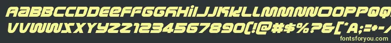 フォントmetronautsital – 黒い背景に黄色の文字