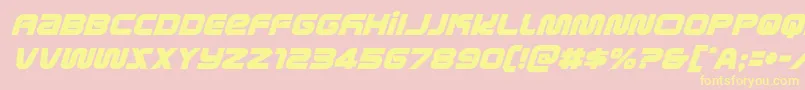 metronautsital Font – Yellow Fonts on Pink Background