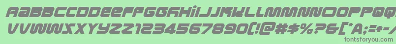 フォントmetronautsital – 緑の背景に灰色の文字