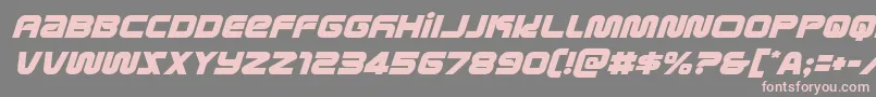 metronautsital-Schriftart – Rosa Schriften auf grauem Hintergrund