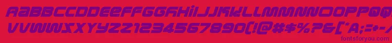metronautsital Font – Purple Fonts on Red Background