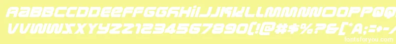 metronautsital Font – White Fonts on Yellow Background