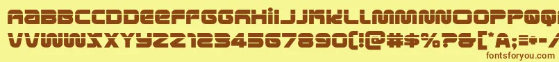 metronautslaser Font – Brown Fonts on Yellow Background