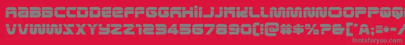metronautslaser-fontti – harmaat kirjasimet punaisella taustalla