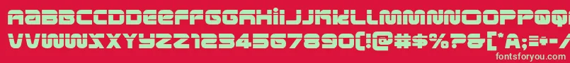 フォントmetronautslaser – 赤い背景に緑の文字