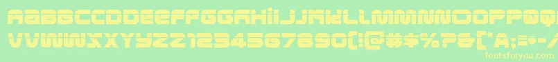 metronautslaser-Schriftart – Gelbe Schriften auf grünem Hintergrund