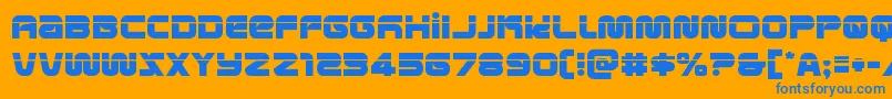 フォントmetronautslaser – オレンジの背景に青い文字