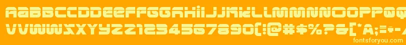 metronautslaser Font – Yellow Fonts on Orange Background