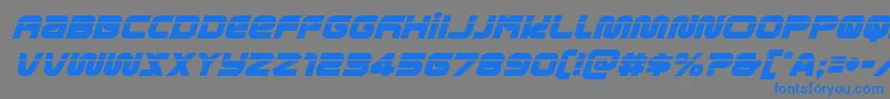 フォントmetronautslaserital – 灰色の背景に青い文字