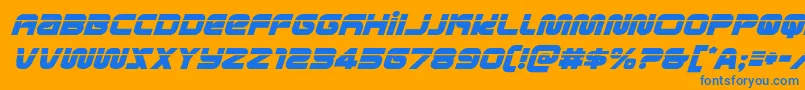 フォントmetronautslaserital – オレンジの背景に青い文字