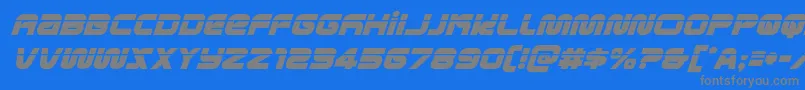 フォントmetronautslaserital – 青い背景に灰色の文字