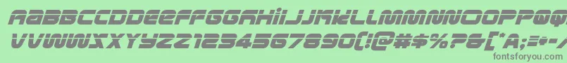 フォントmetronautslaserital – 緑の背景に灰色の文字