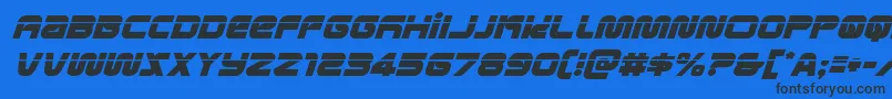 metronautslaserital Font – Black Fonts on Blue Background
