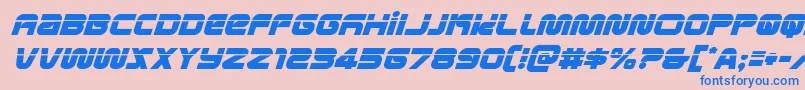 フォントmetronautslaserital – ピンクの背景に青い文字