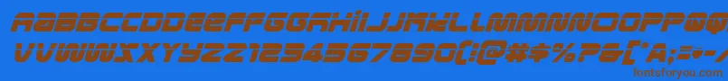 metronautslaserital Font – Brown Fonts on Blue Background