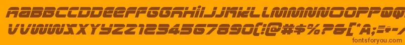 metronautslaserital Font – Brown Fonts on Orange Background