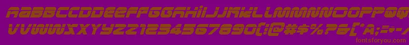 Шрифт metronautslaserital – коричневые шрифты на фиолетовом фоне