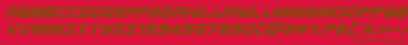Czcionka metronautslaserital – brązowe czcionki na czerwonym tle
