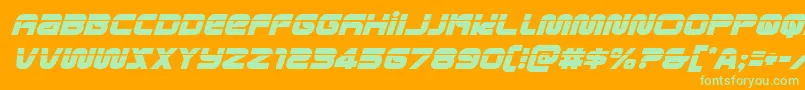 metronautslaserital Font – Green Fonts on Orange Background