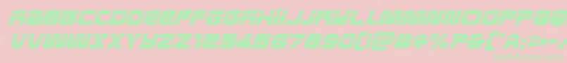 フォントmetronautslaserital – ピンクの背景に緑の文字