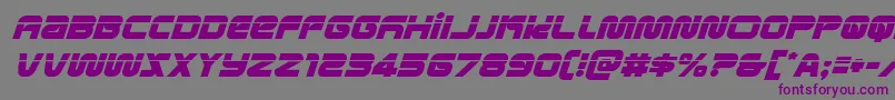 フォントmetronautslaserital – 紫色のフォント、灰色の背景