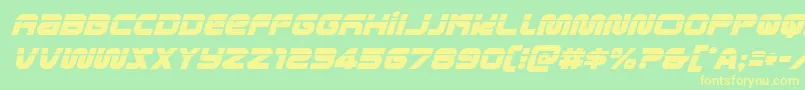 metronautslaserital Font – Yellow Fonts on Green Background