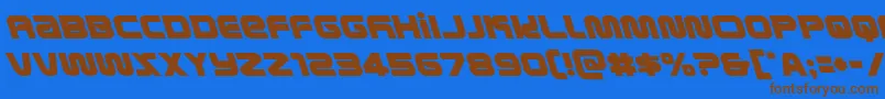 metronautsleft Font – Brown Fonts on Blue Background