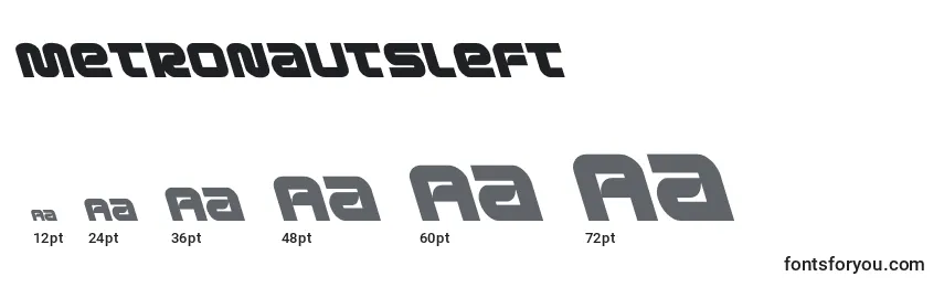 Metronautsleft (134227) Font Sizes
