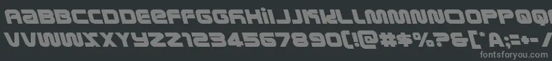 metronautsleft-fontti – harmaat kirjasimet mustalla taustalla