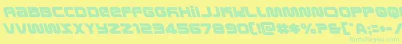 Czcionka metronautsleft – zielone czcionki na żółtym tle