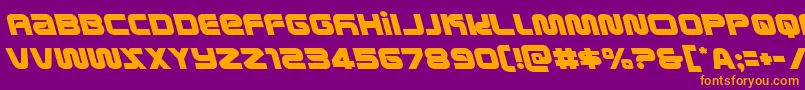 metronautsleft-fontti – oranssit fontit violetilla taustalla