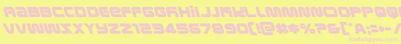 metronautsleft-fontti – vaaleanpunaiset fontit keltaisella taustalla