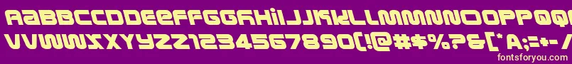 metronautsleft-fontti – keltaiset fontit violetilla taustalla