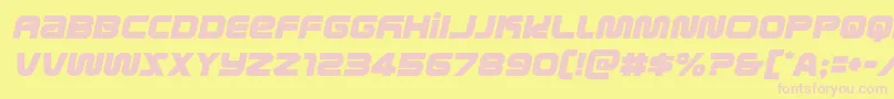 metronautssemital Font – Pink Fonts on Yellow Background