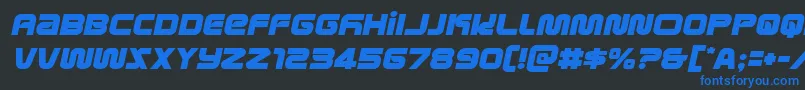metronautssemital Font – Blue Fonts on Black Background