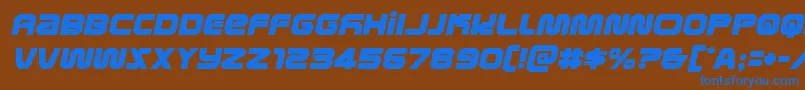 metronautssemital Font – Blue Fonts on Brown Background