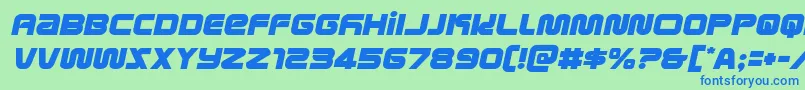 metronautssemital Font – Blue Fonts on Green Background