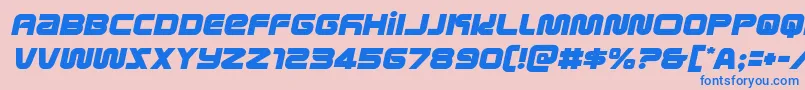 metronautssemital Font – Blue Fonts on Pink Background