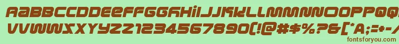 metronautssemital Font – Brown Fonts on Green Background