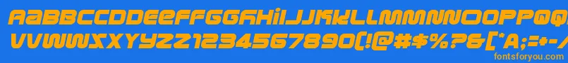 metronautssemital Font – Orange Fonts on Blue Background