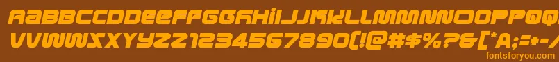 metronautssemital Font – Orange Fonts on Brown Background