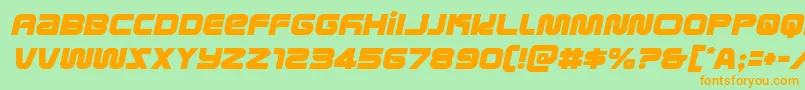 metronautssemital Font – Orange Fonts on Green Background