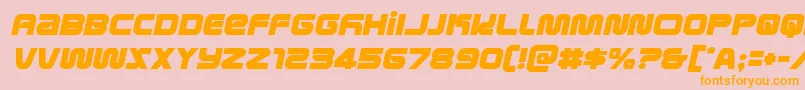 metronautssemital Font – Orange Fonts on Pink Background