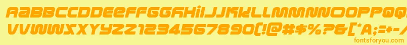 metronautssemital Font – Orange Fonts on Yellow Background
