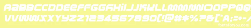 metronautssemital Font – White Fonts on Yellow Background