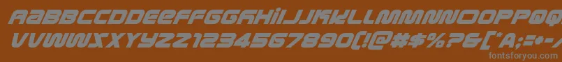 metronautssuperital Font – Gray Fonts on Brown Background