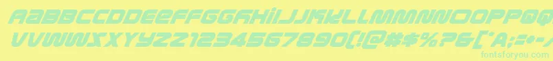 metronautssuperital Font – Green Fonts on Yellow Background