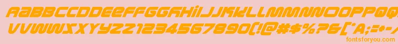 metronautssuperital Font – Orange Fonts on Pink Background