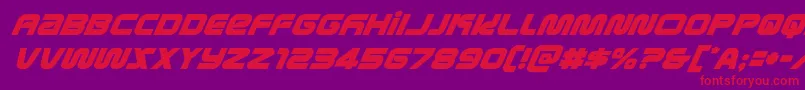 metronautssuperital Font – Red Fonts on Purple Background