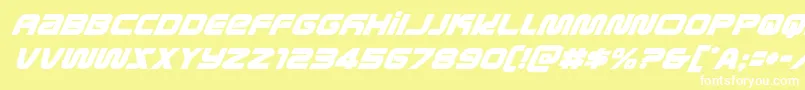 metronautssuperital Font – White Fonts on Yellow Background
